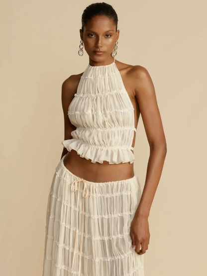 Conjunto Boho Top e Saia Longa - Moda Resort l CAROL ESPAÇO FASHION