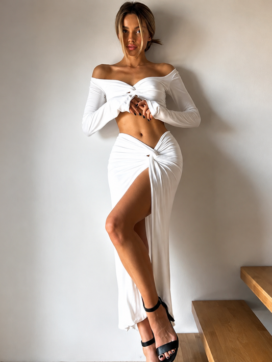 Conjunto Cropped e Saia Twisted Antonia - Outono Invero l CAROL ESPAÇO FASHION