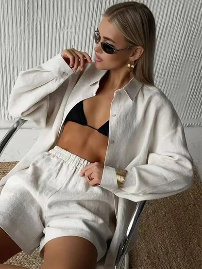 Conjunto Linho Camisa e Short