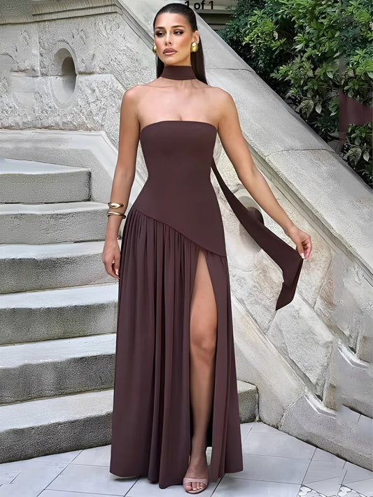 vestido , vestidolngo ,vestidofesta , vestidoadulto, vestidomarrom , vestidofestalongo