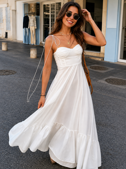 Vestido Branco Classic - Moda Elegante l CAROL ESPAÇO FASHION