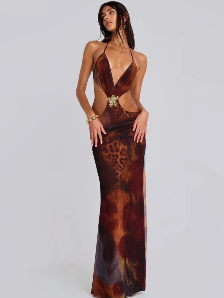 Vestido Longo Leopardo