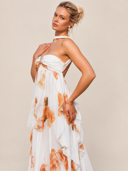 Vestido Longo Belle Fiore - Primavera Verão l CAROL ESPAÇO FASHION