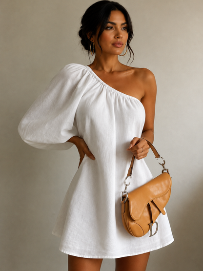 Vestido Ombro Só Minimalista - Primavera Verão l CAROL ESPAÇO FASHION