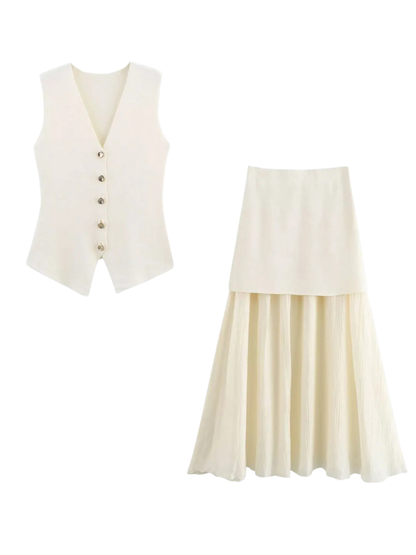 Conjunto Ivory Elegance - Alfaiataria l CAROL ESPAÇO FASHION