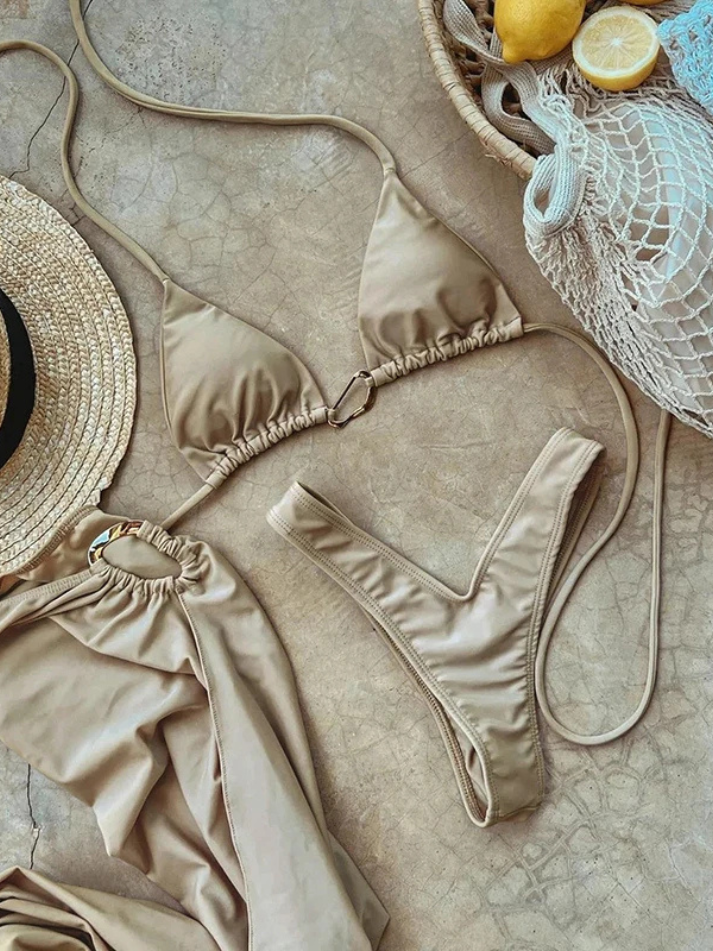 Biquíni Areia Gold + Saia Pareô