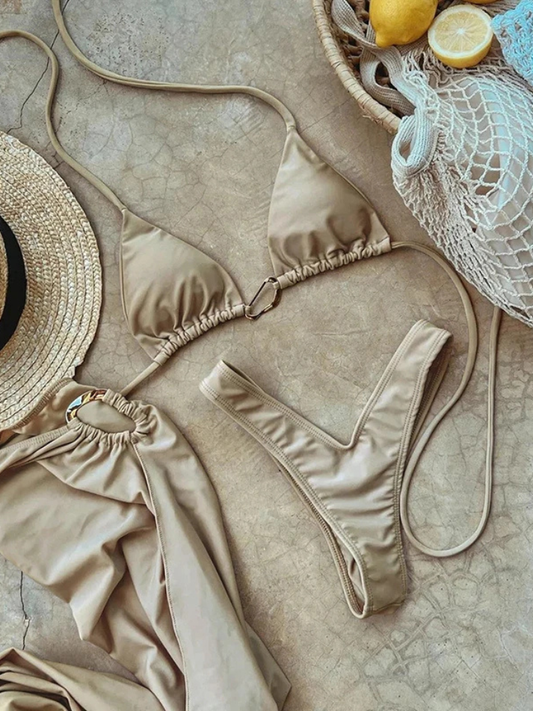 Biquíni Areia Gold + Saia Pareô