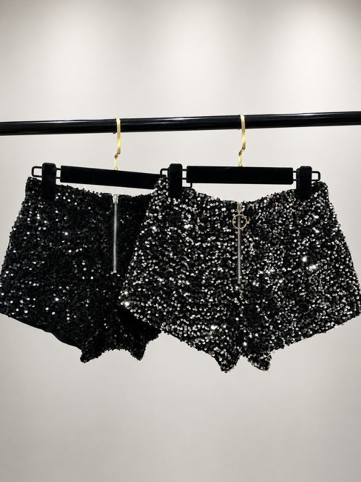 Short Feminino Paetê Night - Moda Festa l CAROL ESPAÇO FASHION