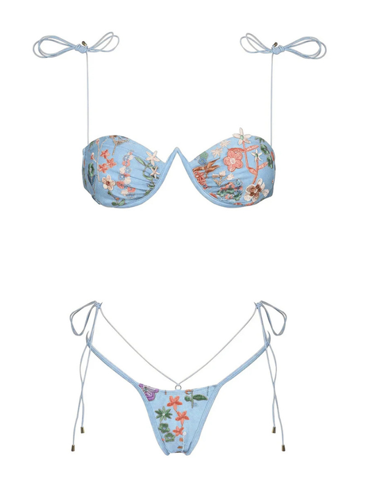 Biquíni Bordado Floral Romantic - Moda Praia l  CAROL ESPAÇO FASHION
