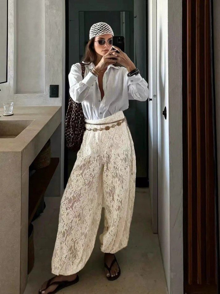 Calça Renda Boho - Casual Chic l CAROL ESPAÇO FASHION