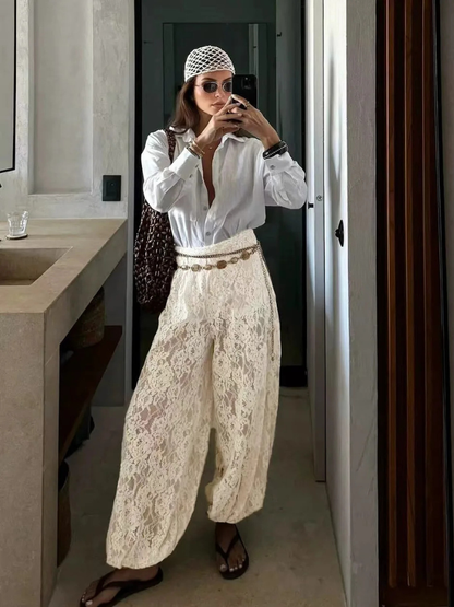 Calça Renda Boho - Casual Chic l CAROL ESPAÇO FASHION