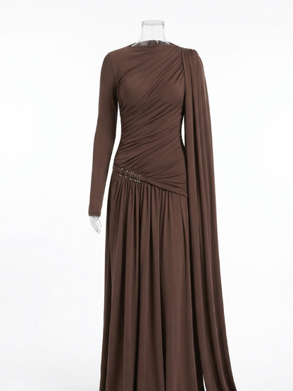 Vestido Longo Divine Drape - Moda Festa l CAROL ESPAÇO FASHION