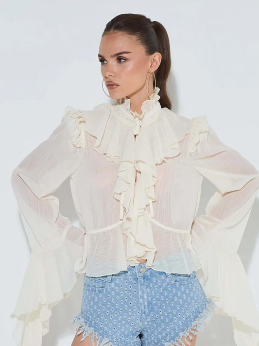 Blusa Dafne Babados - Moda Praia | CAROL ESPAÇO FASHION