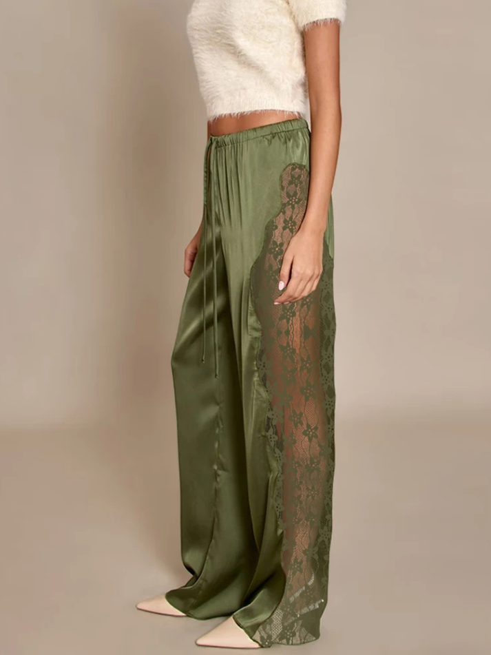 Calça Acetinada Lace Essence - Casual Chic l CAROL ESPAÇO FASHION