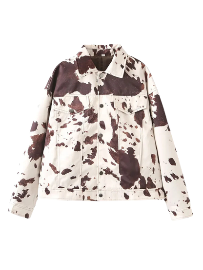 Jaqueta Estampada Cow Print Street - Outono Inverno l CAROL ESPAÇO FASHION