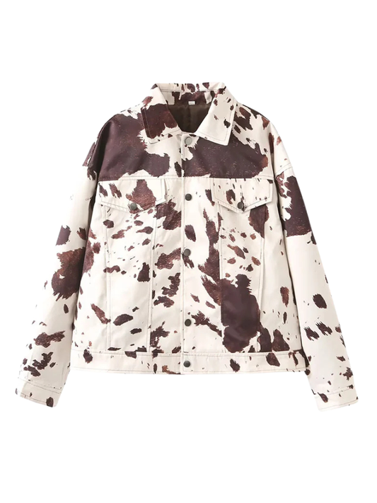 Jaqueta Estampada Cow Print Street - Outono Inverno l CAROL ESPAÇO FASHION