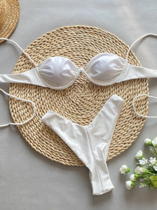 Biquini Alça em Corda Maldivas - Moda Praia l  CAROL ESPAÇO FASHION