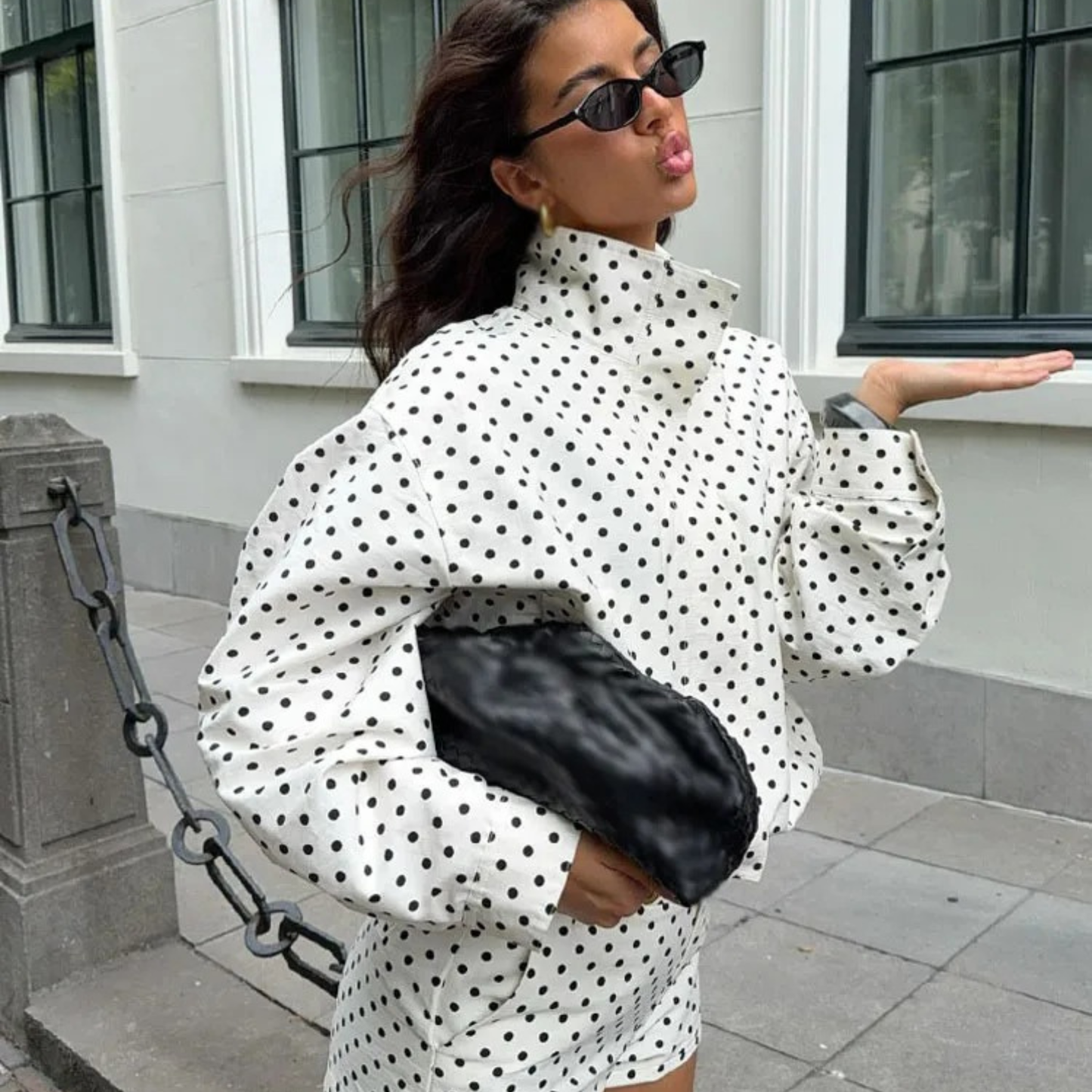 Conjunto Poá Noir - Outono Inverno l CAROL ESPAÇO FASHION