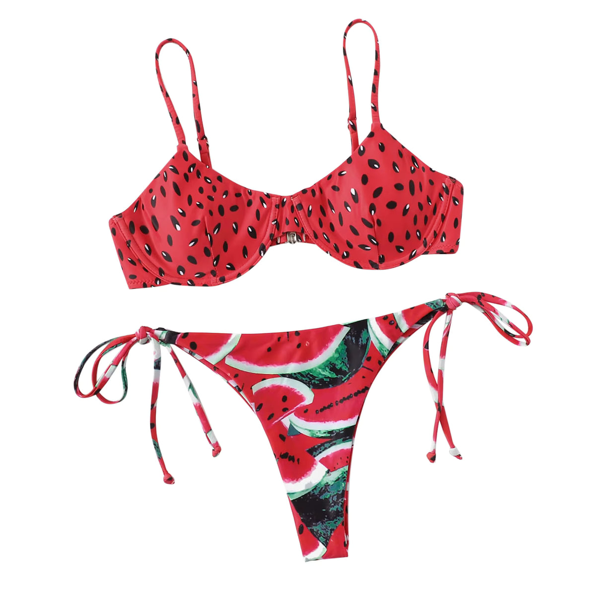 Biquíni Meia-Taça Estampa Melancia Tropical - Moda Praia | CAROL ESPAÇO FASHION