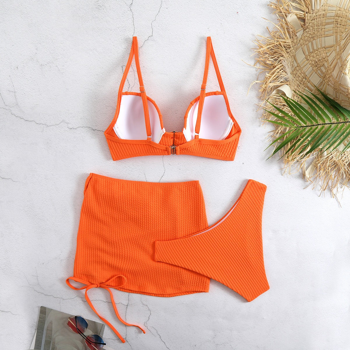 Conjunto Biquíni Laranja 3 Peças Sunset Siren Beach