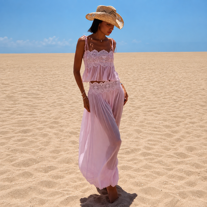 Conjunto Top com Alças Finas e Calça Aladim - Moda Resort l CAROL ESPAÇO FASHION