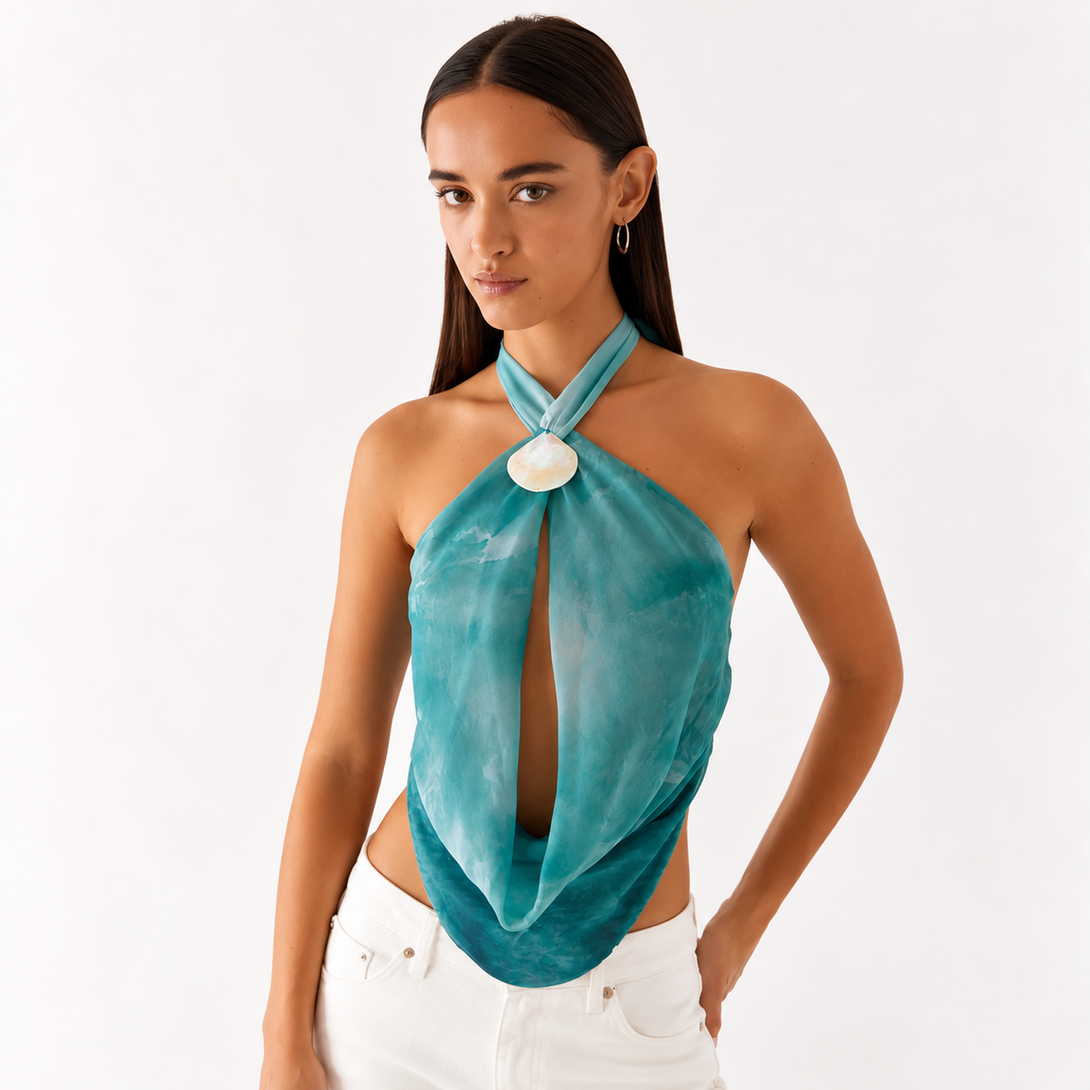 Blusa Frente Única Ocean Glow - Moda Praia l CAROL ESPAÇO FASHION