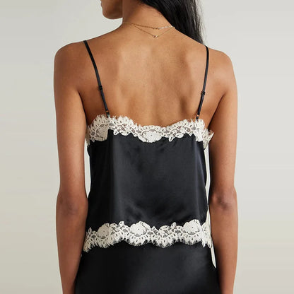 Conjunto Feminino Seda Com Renda