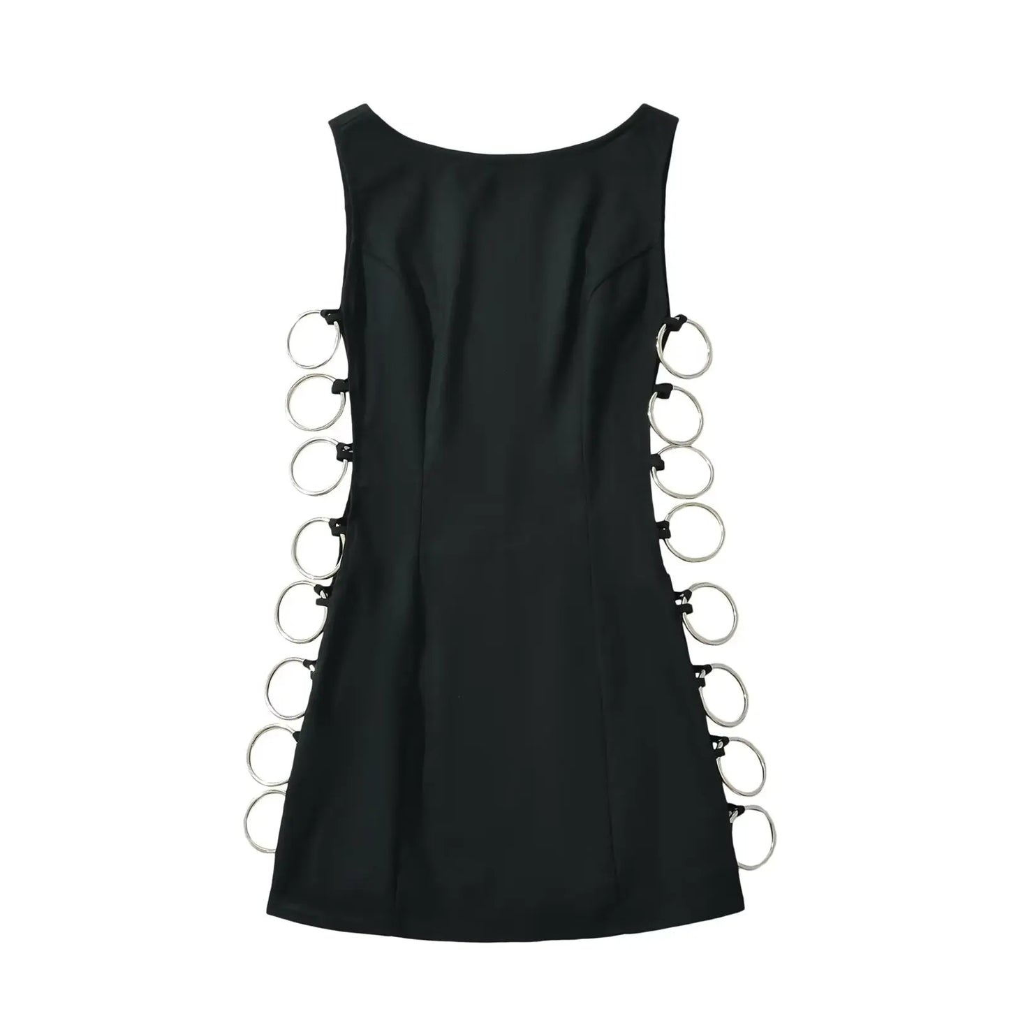 Vestido Curto Argolas Laterais