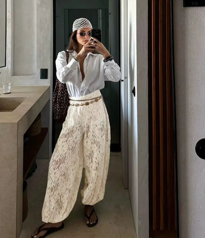 Calça Renda Boho - Casual Chic l CAROL ESPAÇO FASHION