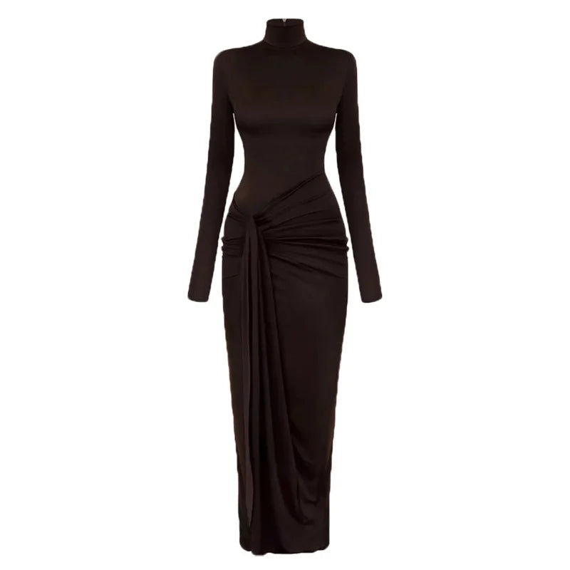 Vestido Longo  Drapeado com Fenda
