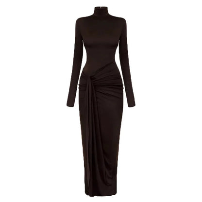 Vestido Longo  Drapeado com Fenda