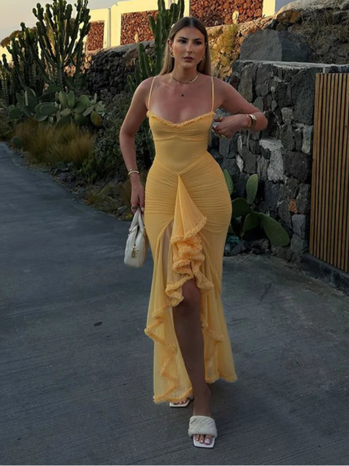 vestido , vestidobabado , vestidoamarelo , vestidofesta 