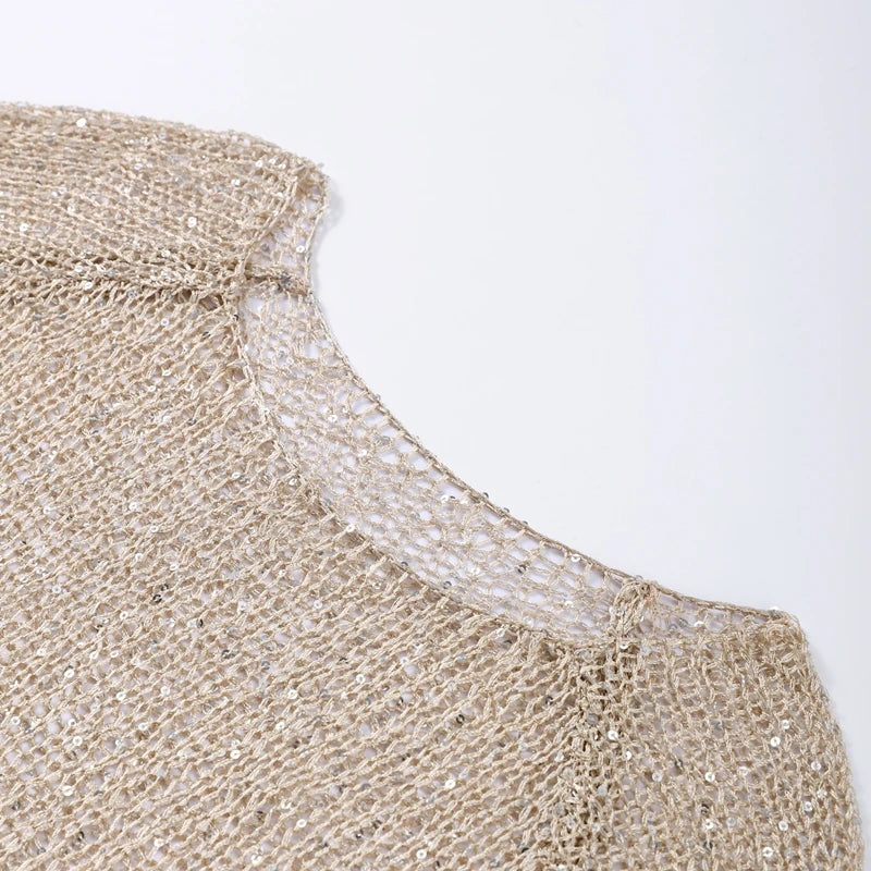 Blusa Tricot Paetê - Casual Chic l CAROL ESPAÇO FASHION