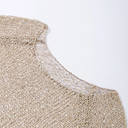 Blusa Tricot Paetê - Casual Chic l CAROL ESPAÇO FASHION