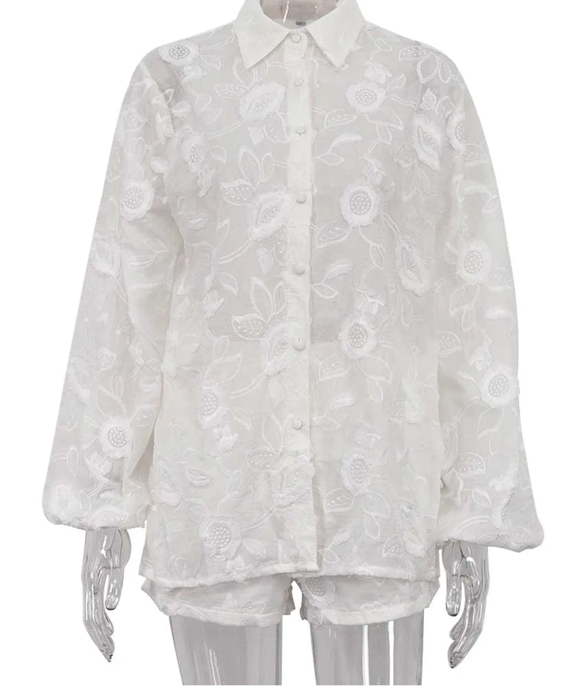 Conjunto Floral Blanc Étoile - Casual Chic l CAROL ESPAÇO FASHION