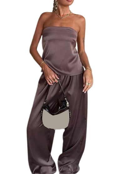 Conjunto Satin Mocha Elegance - Casual Chic l CAROL ESPAÇO FASHION