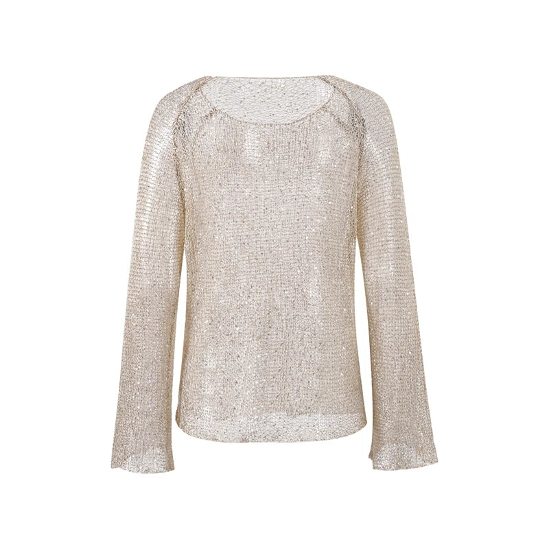 Blusa Tricot Paetê - Casual Chic l CAROL ESPAÇO FASHION