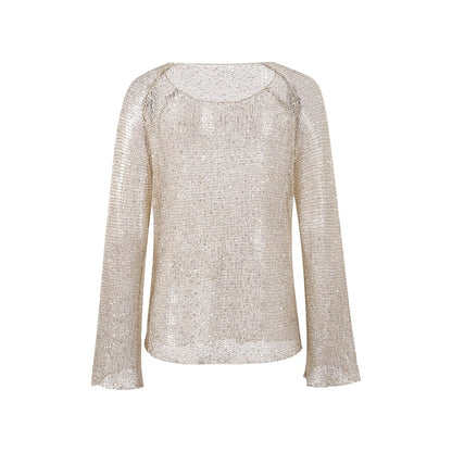 Blusa Tricot Paetê - Casual Chic l CAROL ESPAÇO FASHION