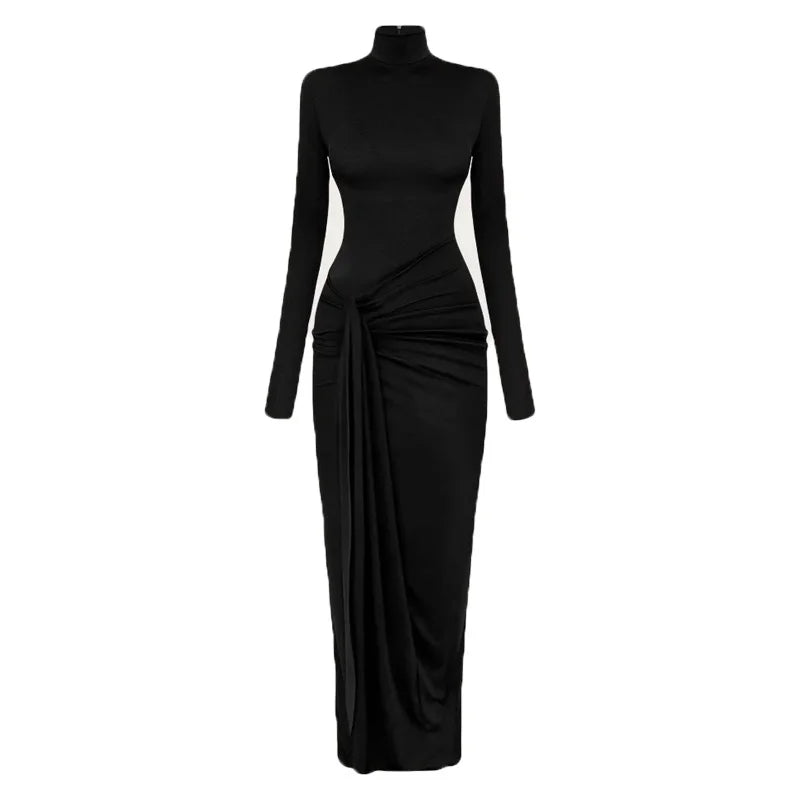 Vestido Longo  Drapeado com Fenda