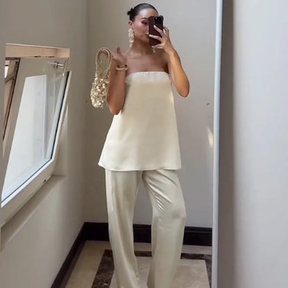 Vestido Conjunto Cetim Poá Elegance - Casual Chic l CAROL ESPAÇO FASHION