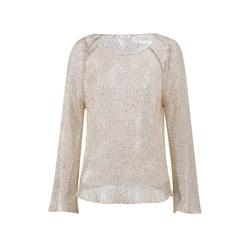Blusa Tricot Paetê - Casual Chic l CAROL ESPAÇO FASHION
