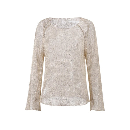 Blusa Tricot Paetê - Casual Chic l CAROL ESPAÇO FASHION