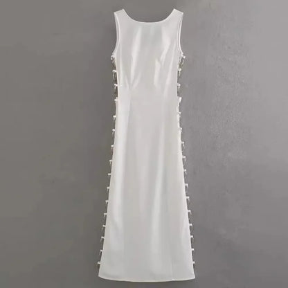 Vestido Longo Argolas Laterais