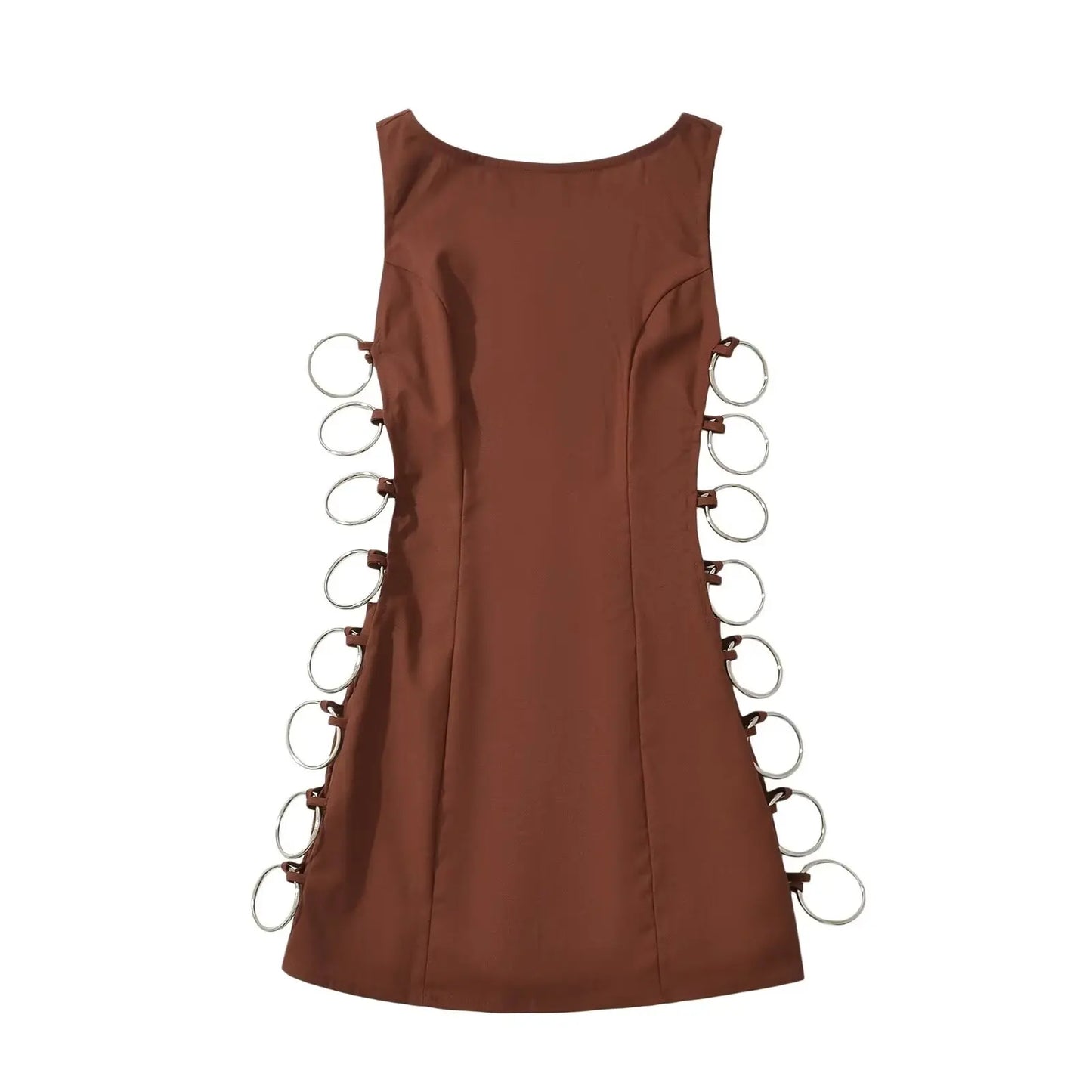 Vestido Curto Argolas Laterais