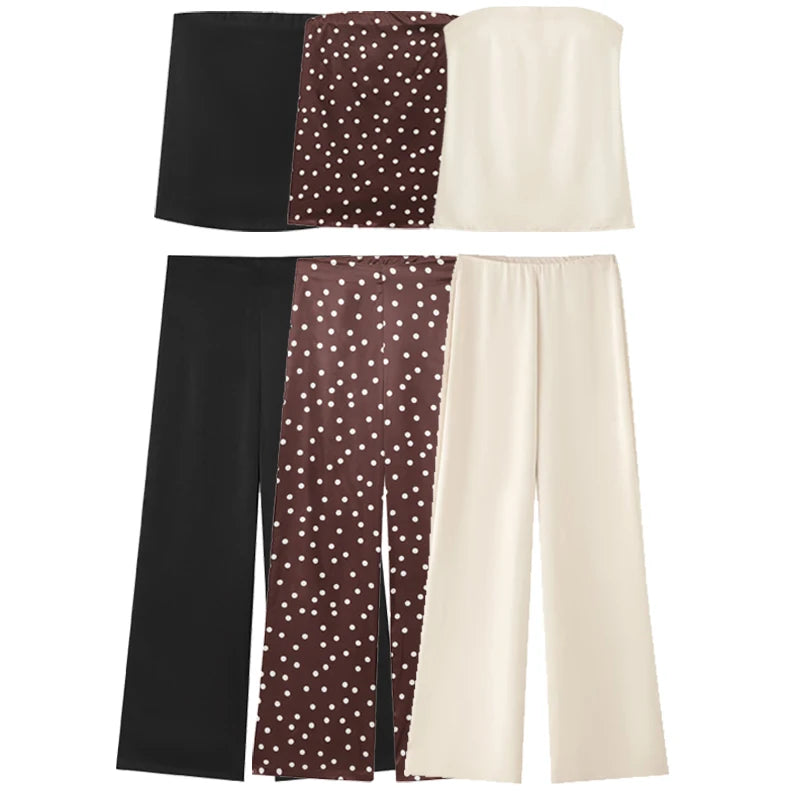 Vestido Conjunto Cetim Poá Elegance - Casual Chic l CAROL ESPAÇO FASHION