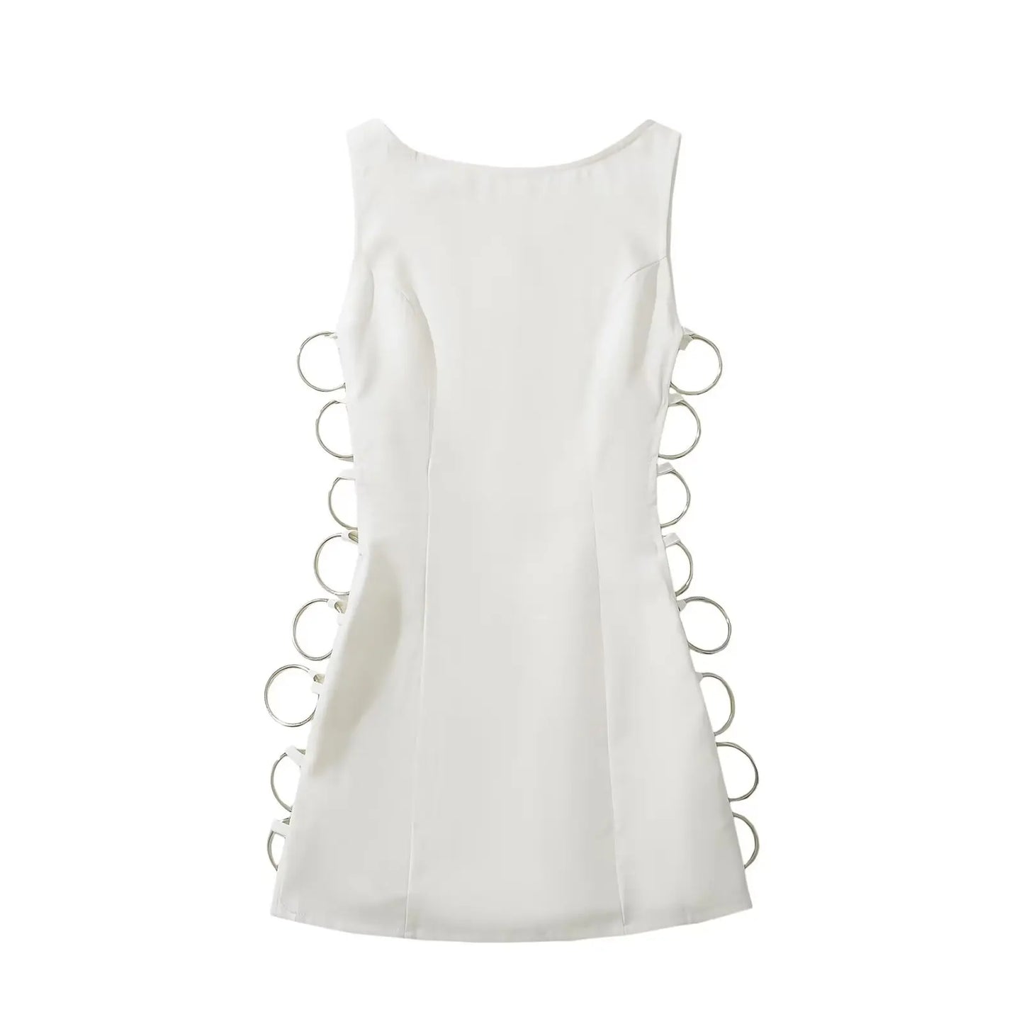 Vestido Curto Argolas Laterais