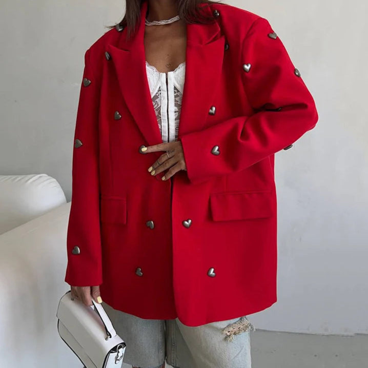 blazer , blazerfeminino, blazerfemininovermelho , blazerdetalhescorações