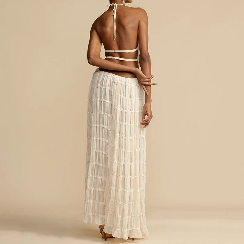 conjuntocroppedesaia , vestidofluidobege, conjuntofeminino , conjuntopraia