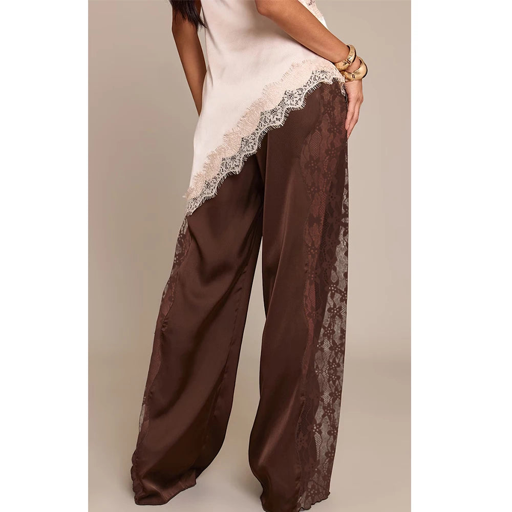 Calça Acetinada Lace Essence - Casual Chic l CAROL ESPAÇO FASHION