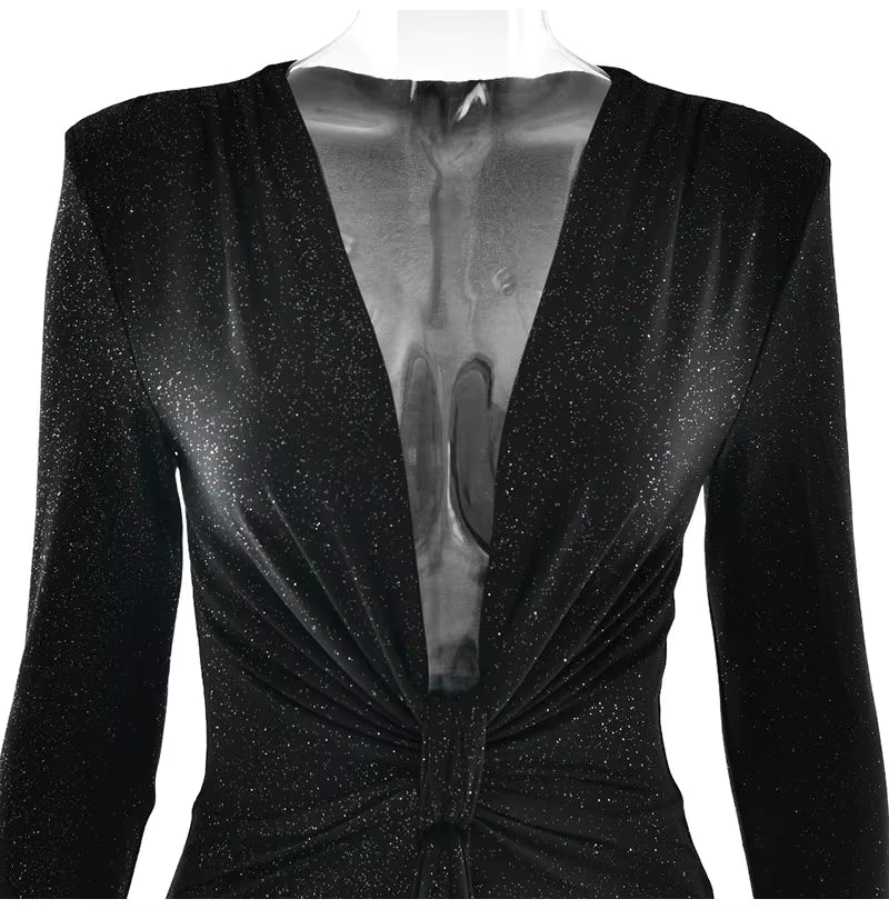 Vestido Longo Lurex Midnight - Moda Festa l CAROL ESPAÇO FASHION